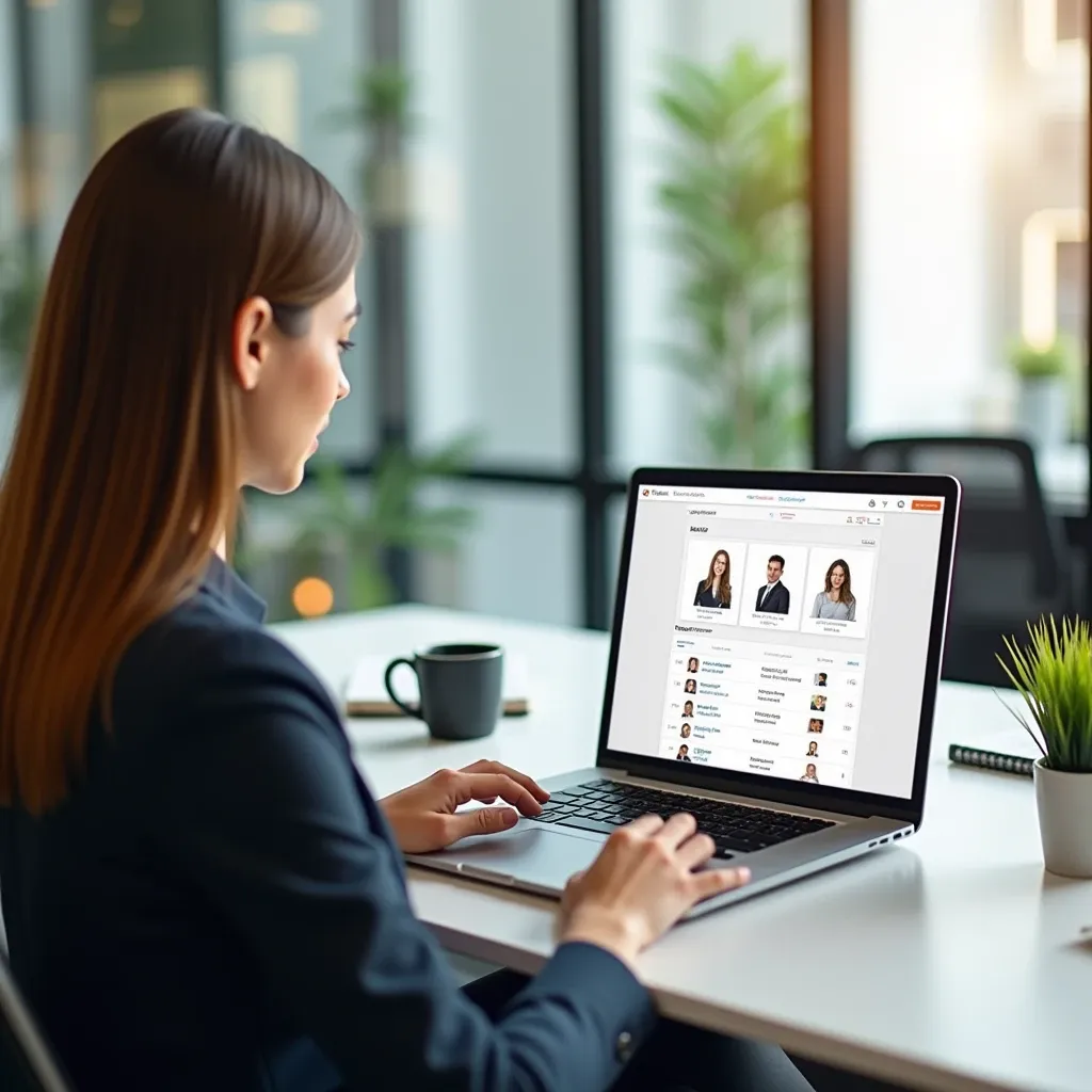 Professional woman using a laptop